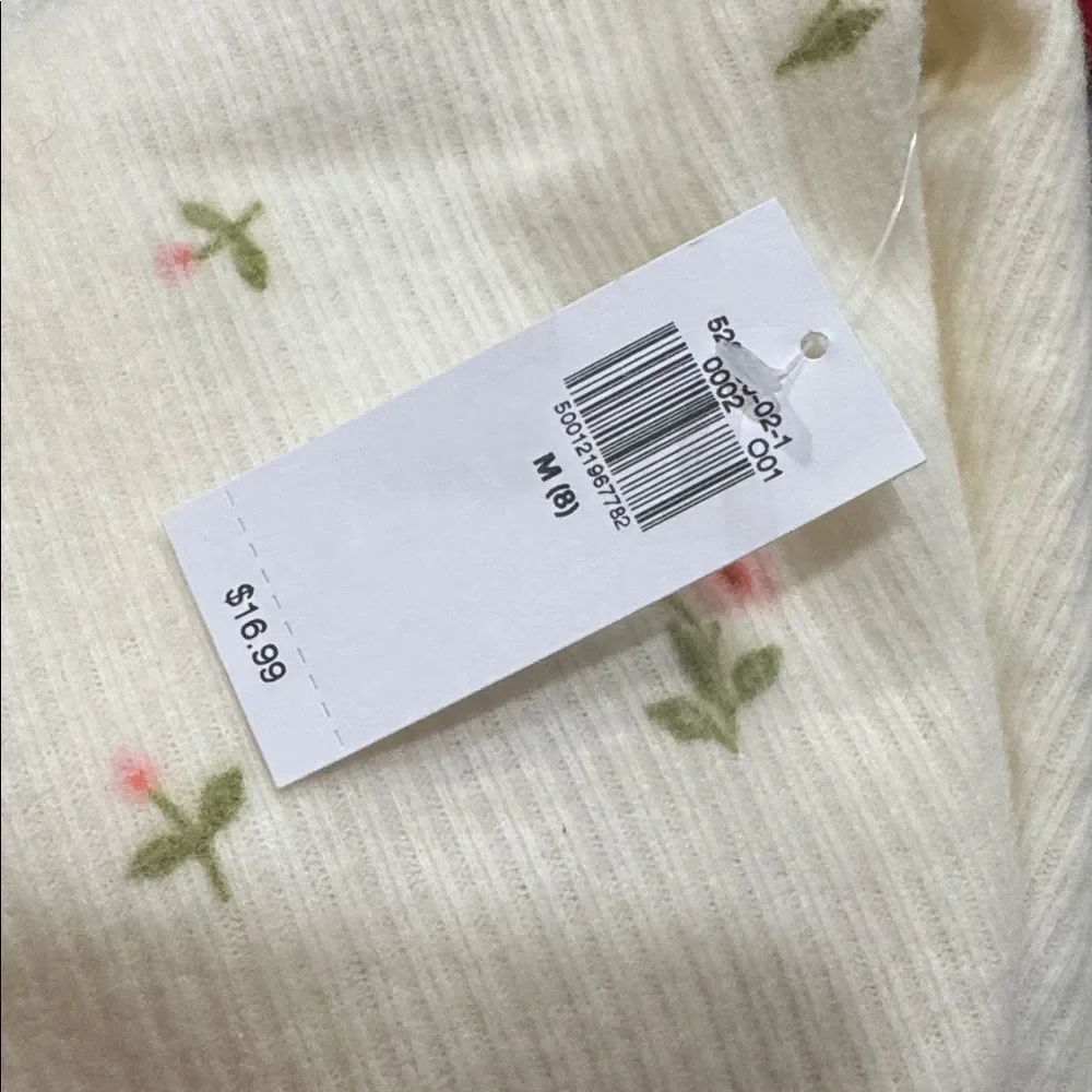 Long-Sleeve Plush Ribbed Lettuce-Edge Top for Girls
